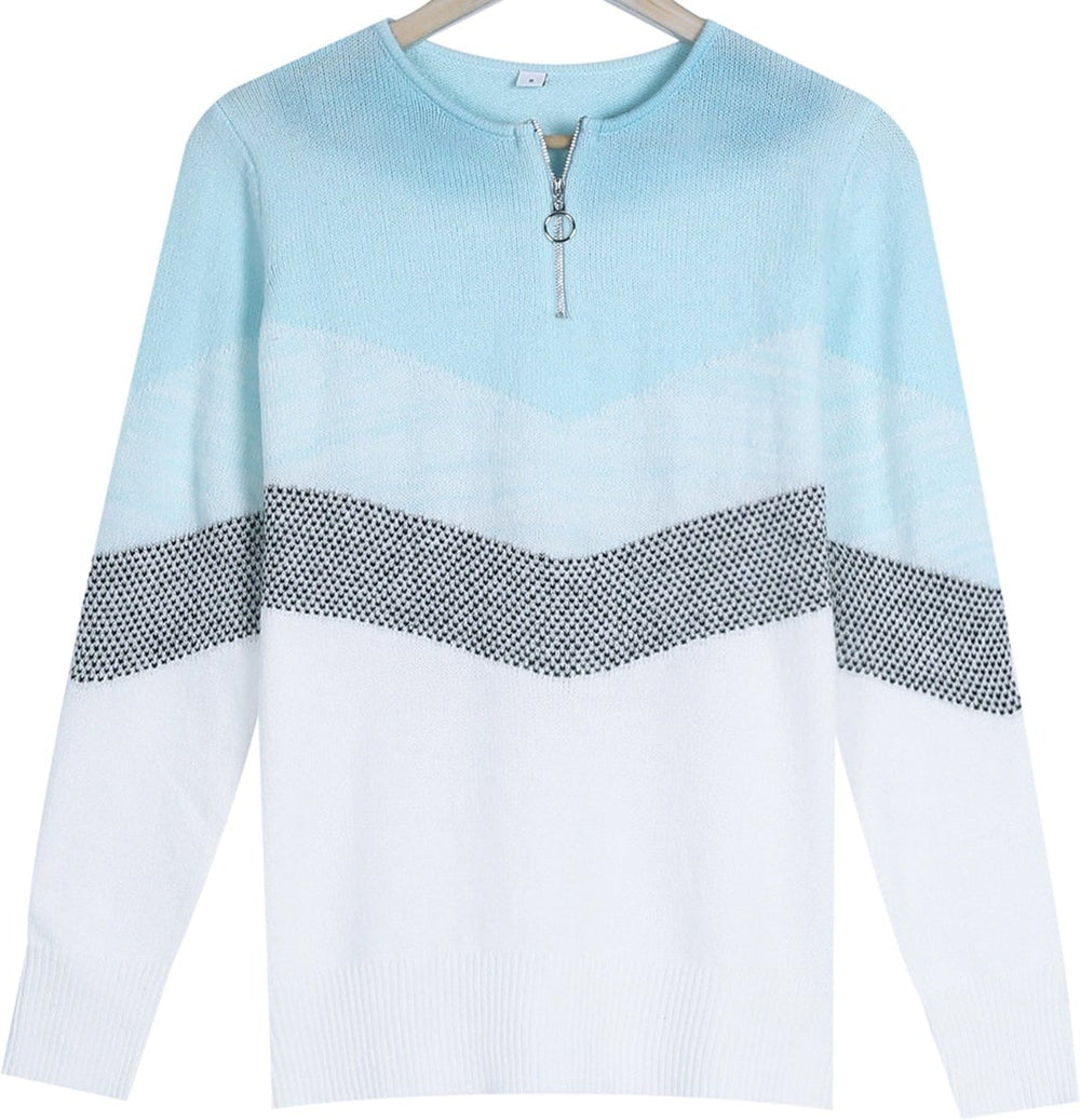 Blue Skies Chevron pullover with zipper