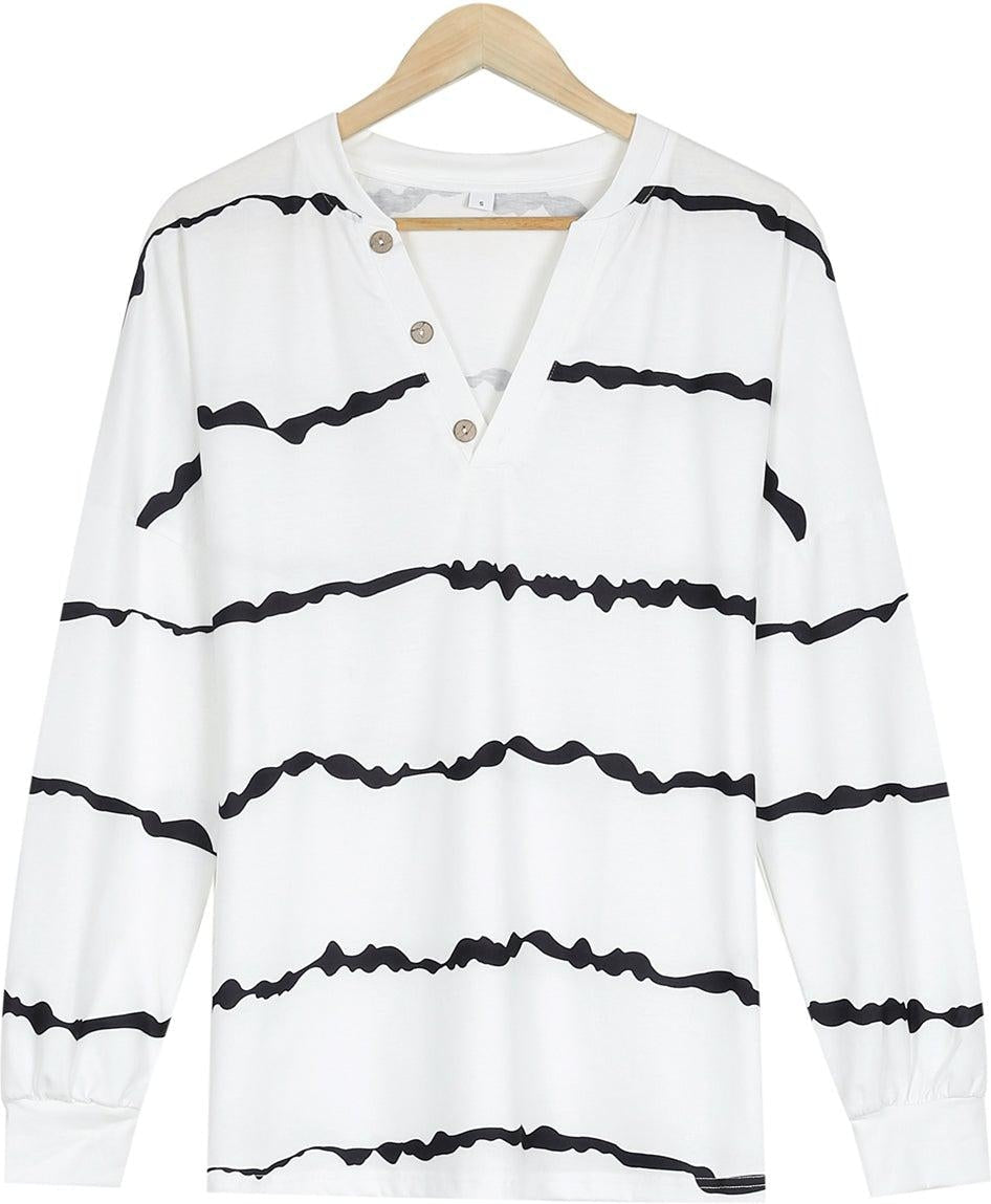 Long-sleeved basic top with print