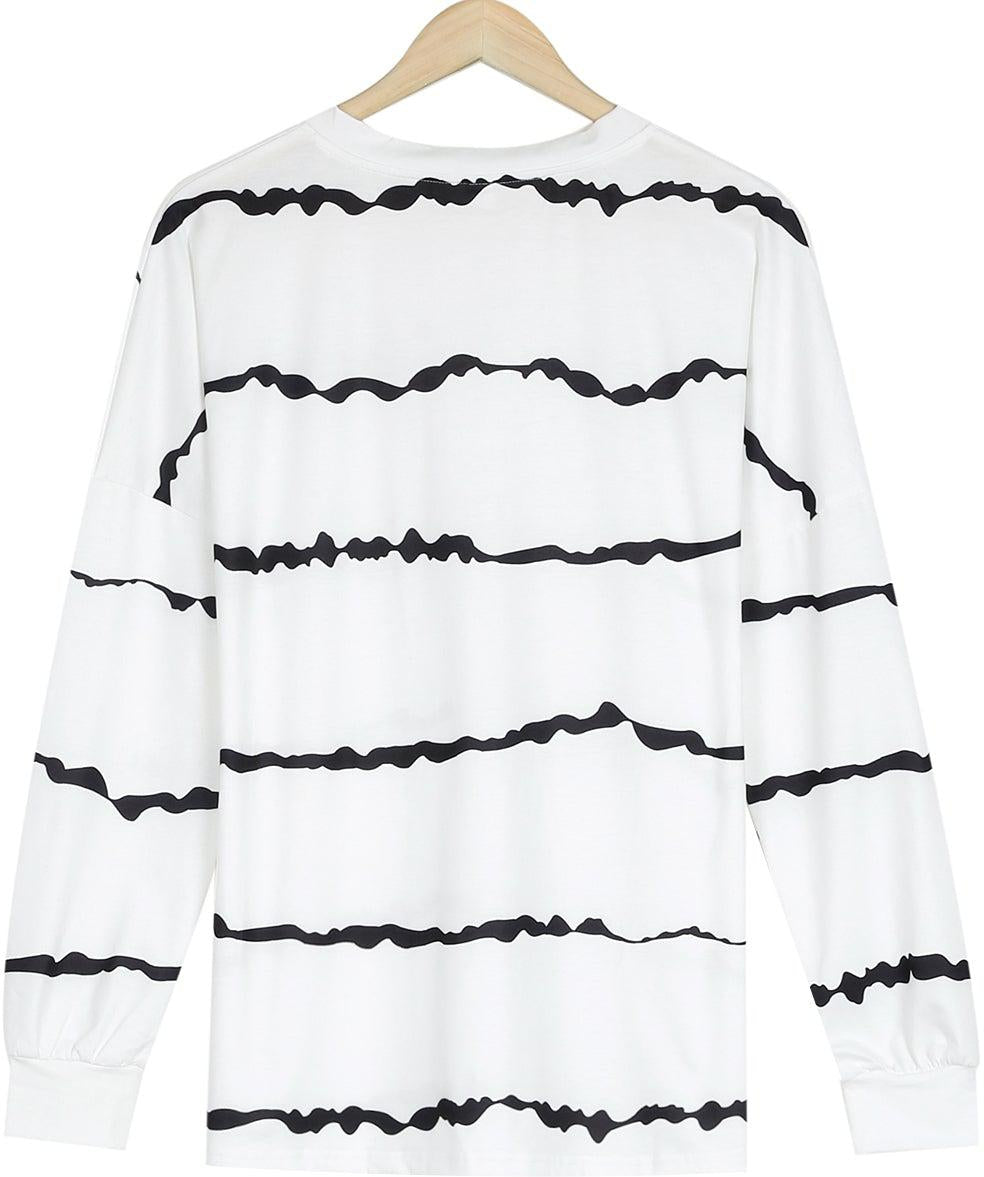 Long-sleeved basic top with print