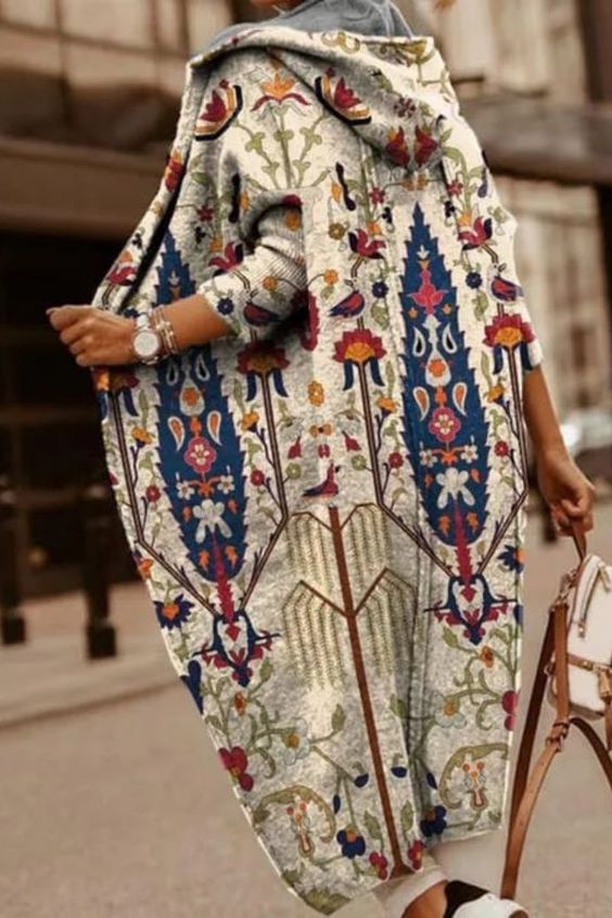 Oriental Dreams Hooded Maxi Coat