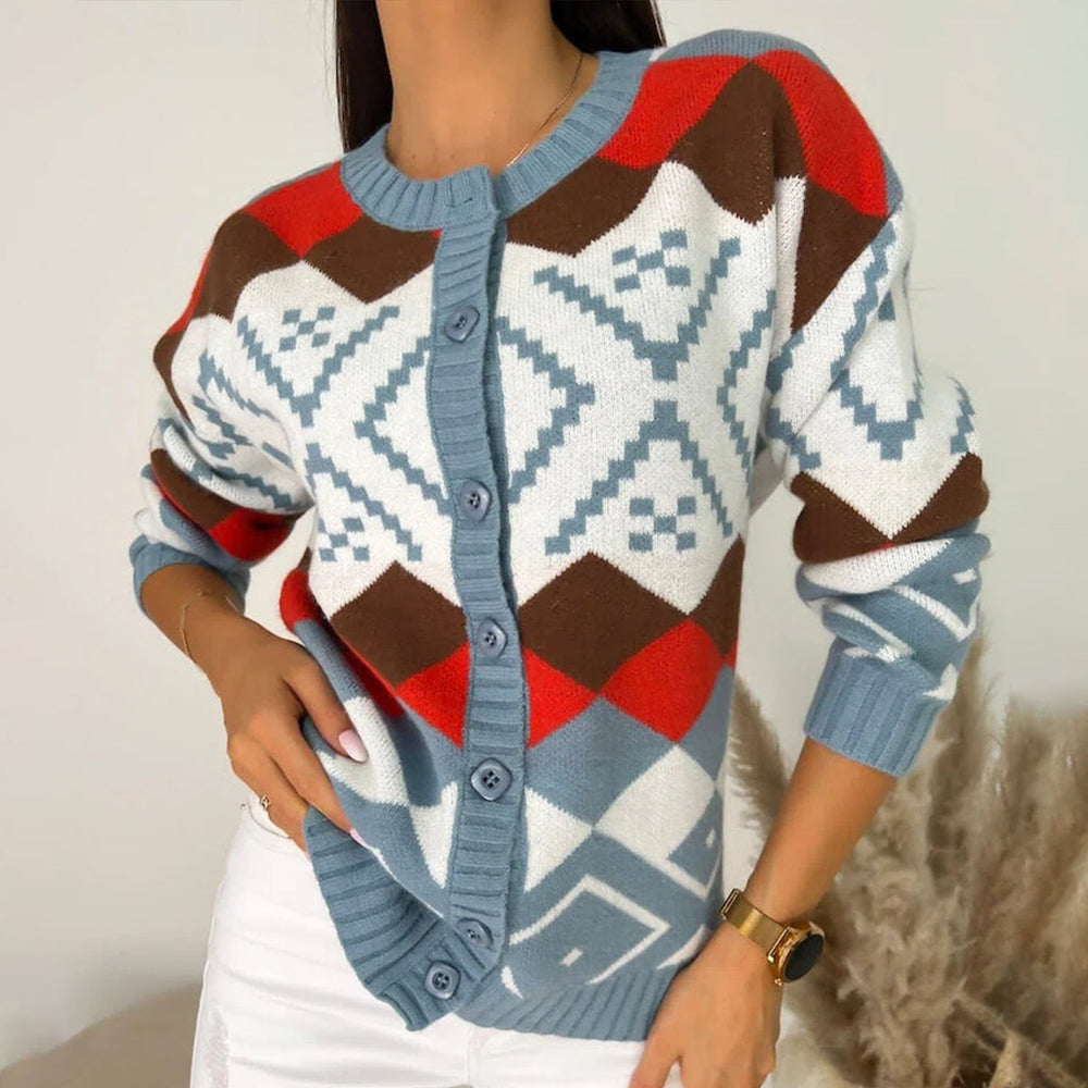 Stunning long sleeve print sweater