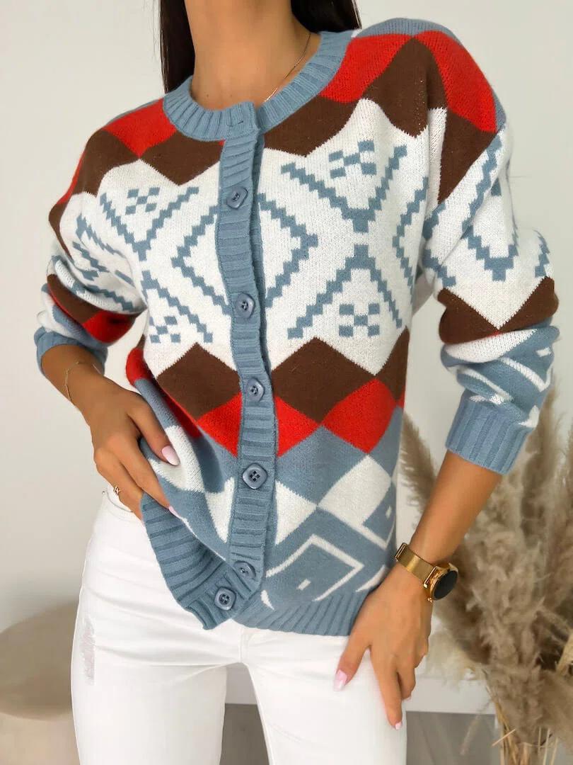 Stunning long sleeve print sweater