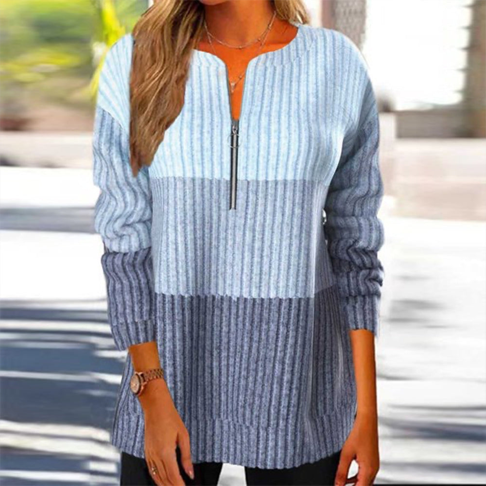 Beautiful blue color block sweater