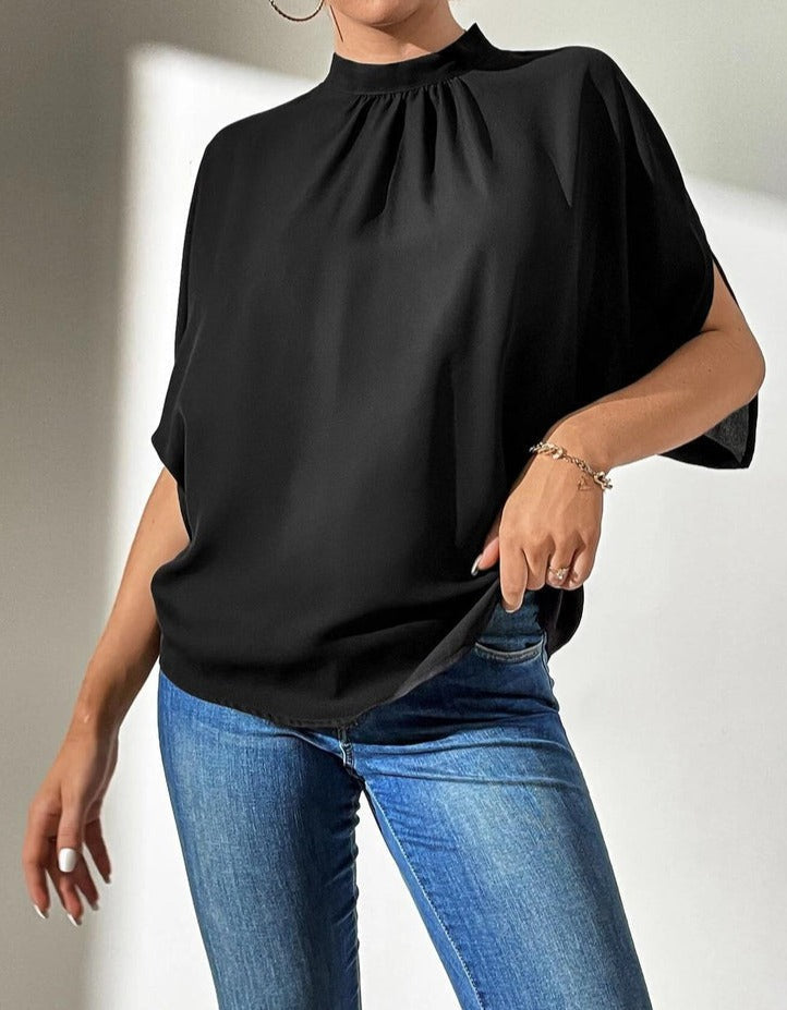 Black short sleeve monochrome top