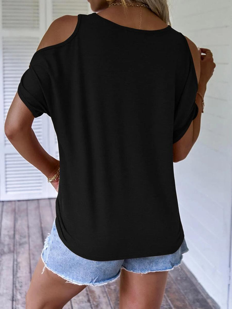 Stylish monochrome black top with straps