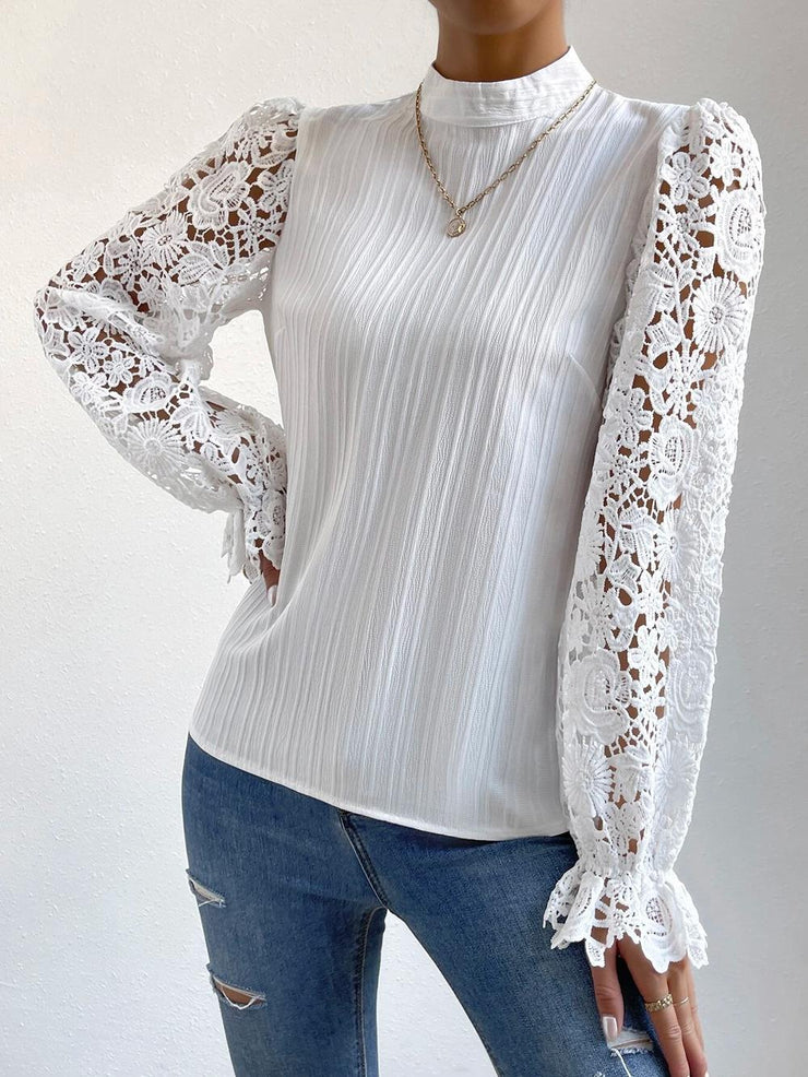 White long sleeve monochrome top