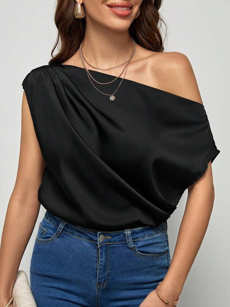 Chic black monochrome top