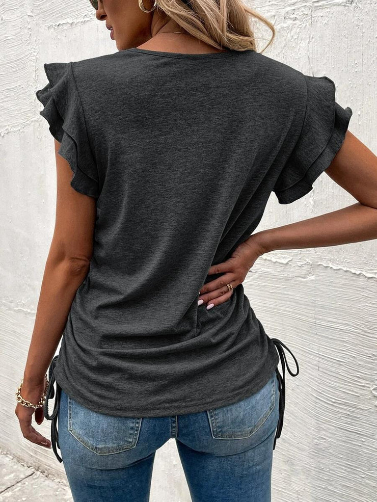 Grey short sleeve monochrome top