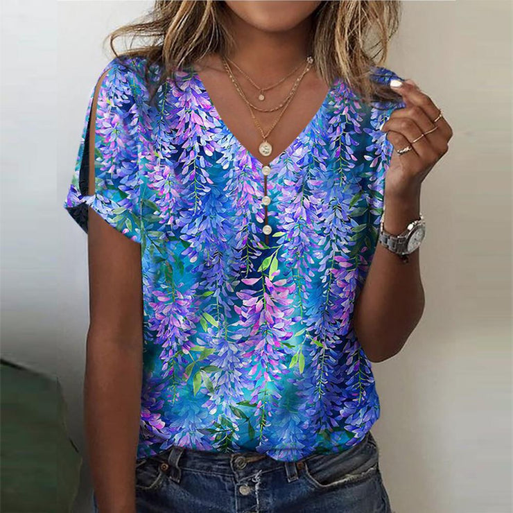 Dreamy Short Sleeve Print Top