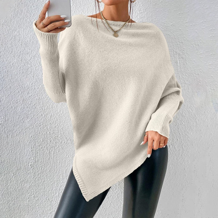 Plain basic sweater with long sleeves