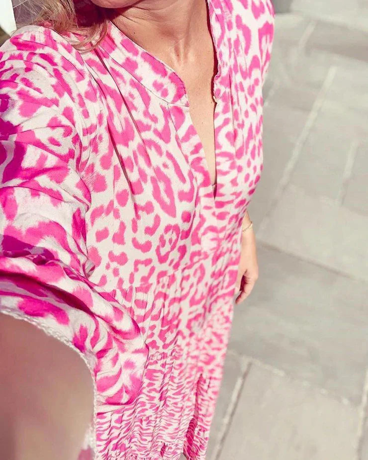 Le Pink Chic Leopard Print Dress