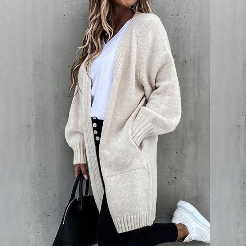 Effervescent Bliss Elegant plain cardigan