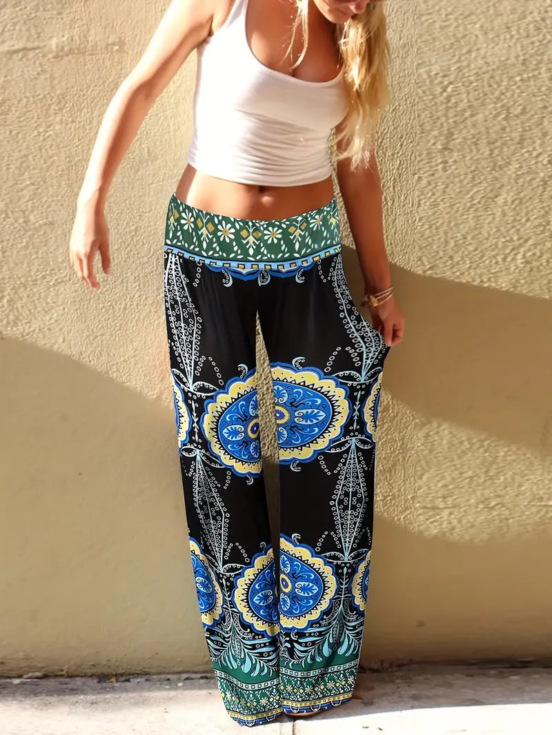 SummerDream Colorful Paisley Leisure Palazzo Pants