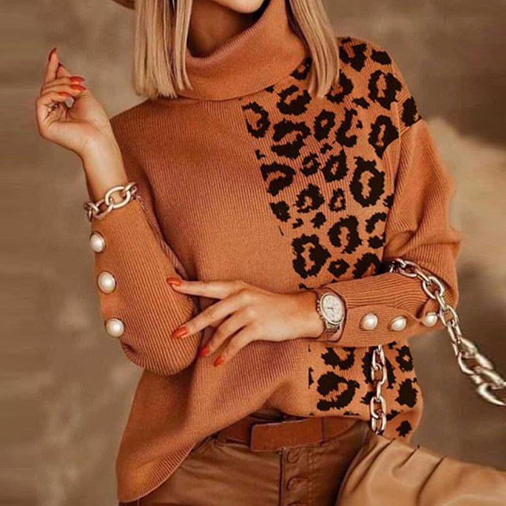 Groovy Coffee Sweater with High Neck