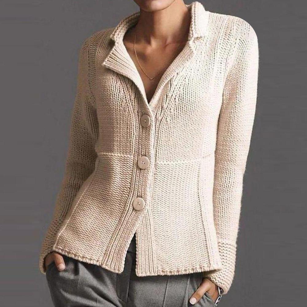 Shrunken Button Up V-Neck Cardigan Sweater