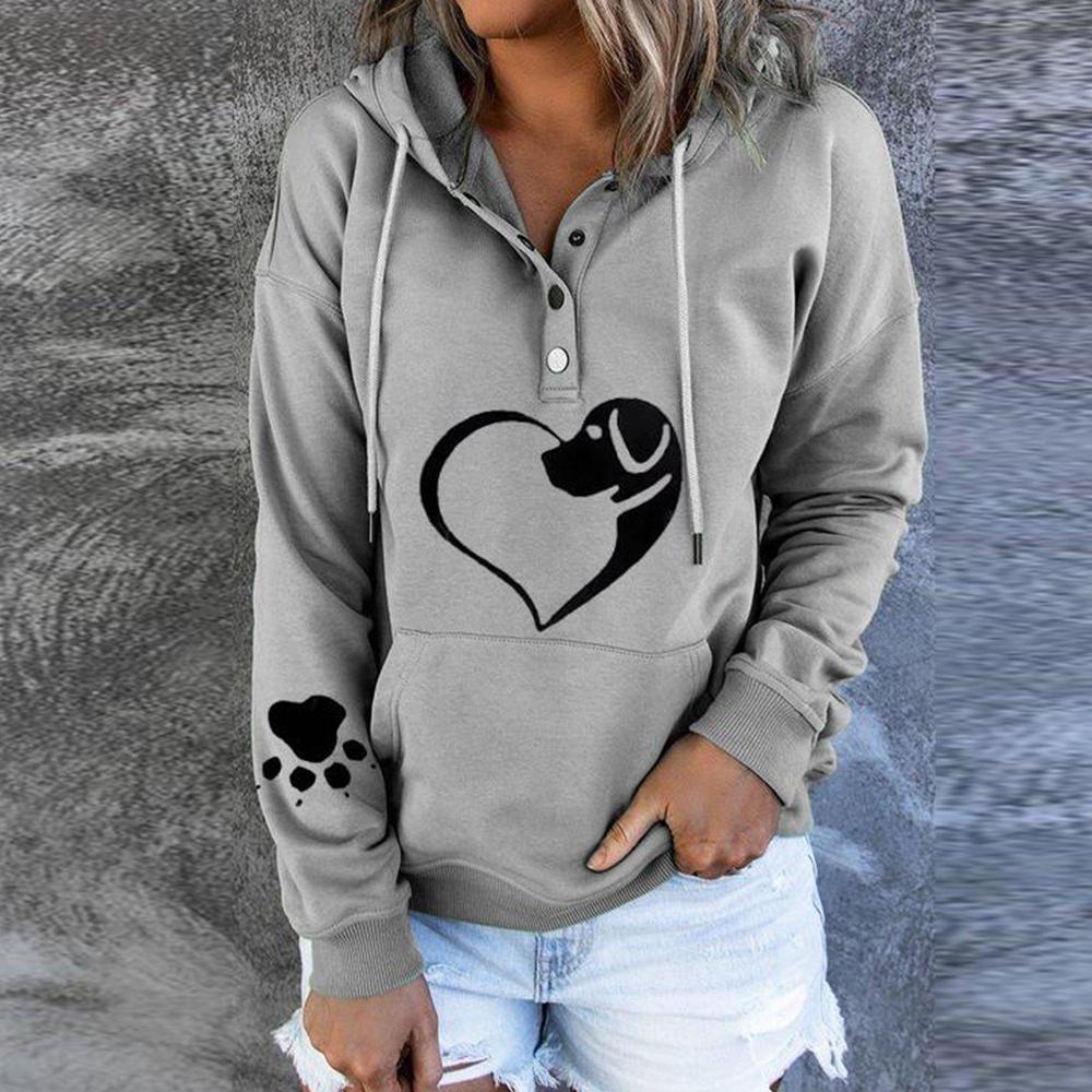 Bagless grey sweatshirt with animal pattern