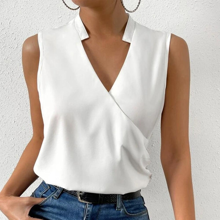 Elegant sleeveless monochrome top