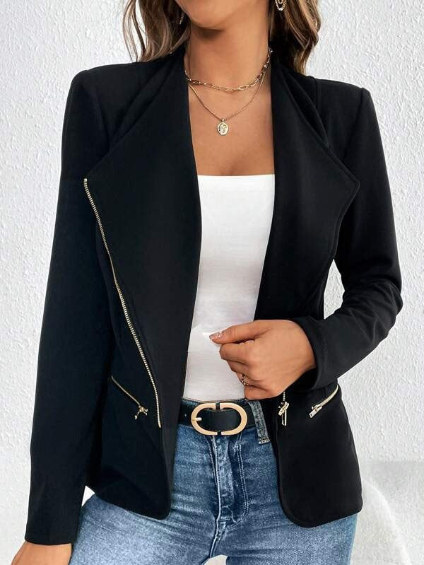 Cool black long sleeve outerwear