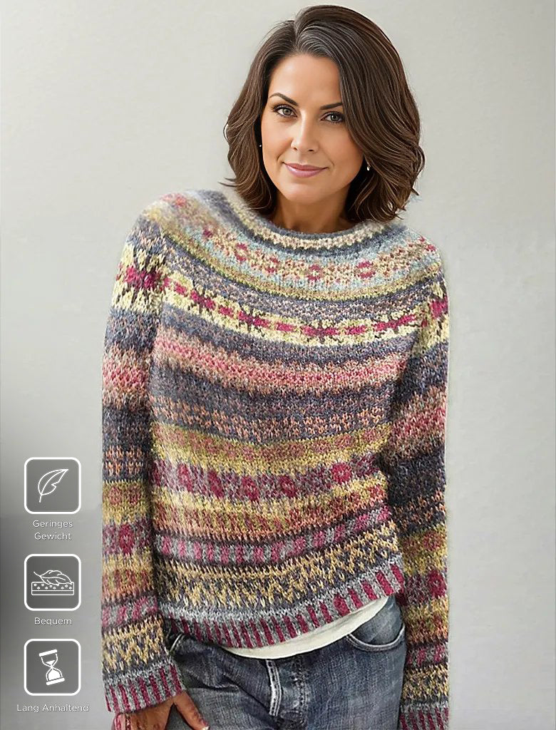 Elegant Print Multicolor Sweater