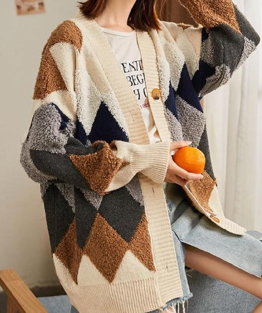 Apricot cardigan with long sleeves