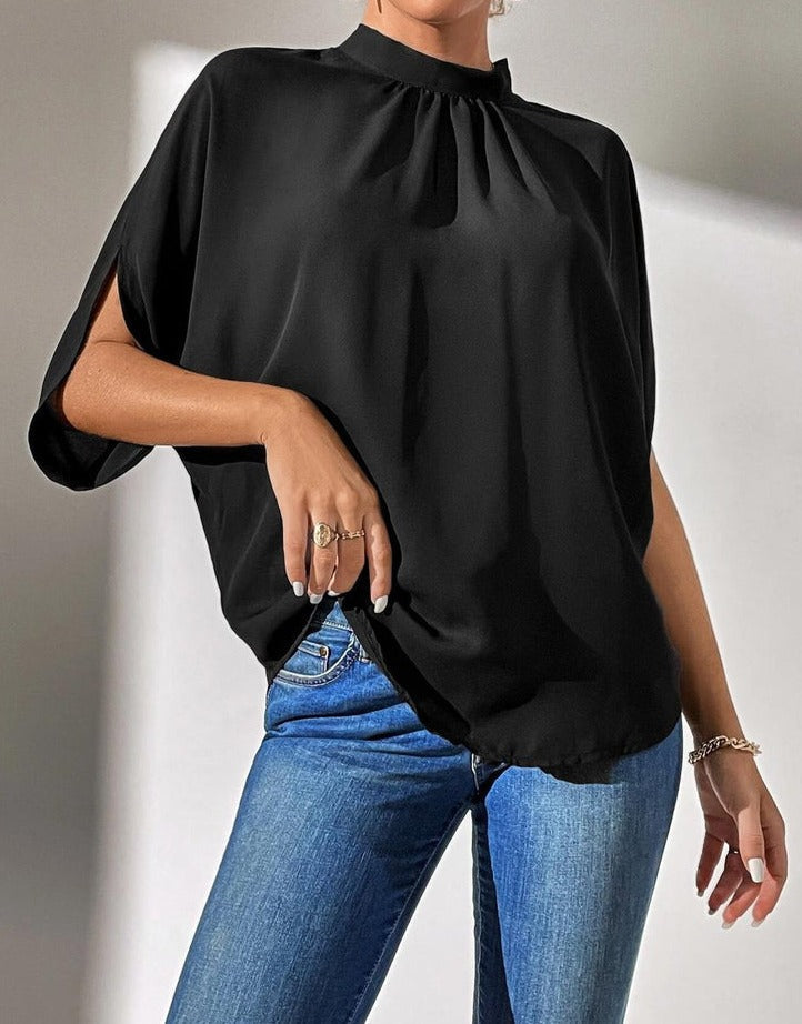 Black short sleeve monochrome top