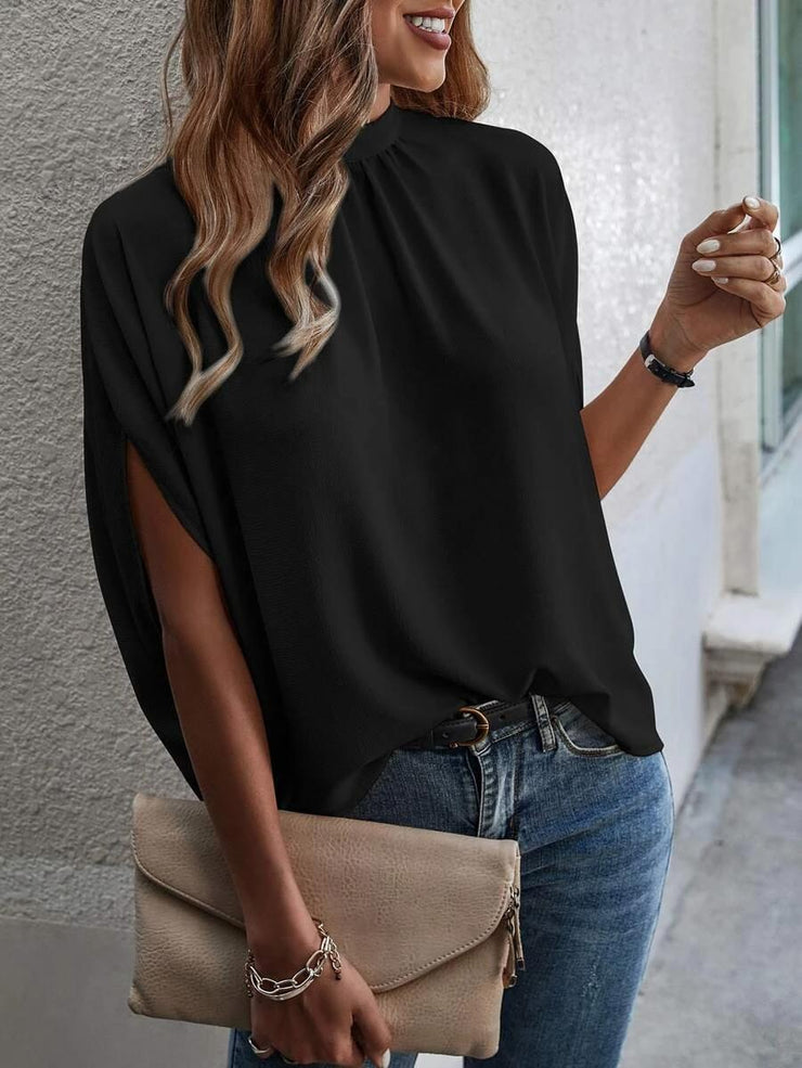 Casual short sleeve monochrome top