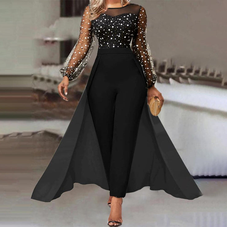 Long-sleeved trousers maxi twitter dress