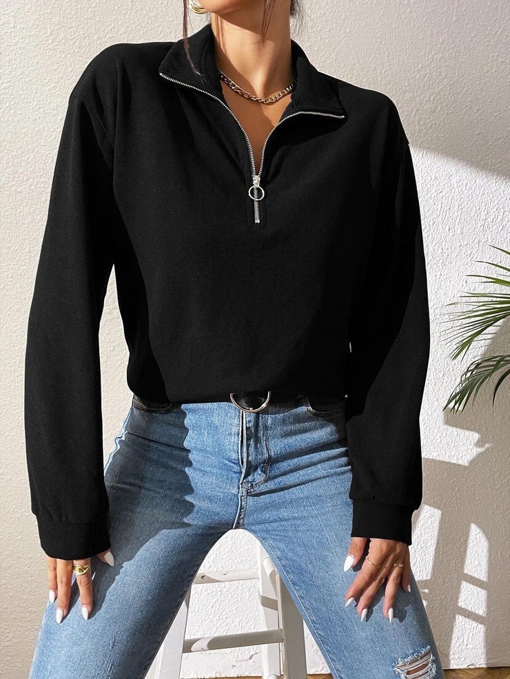 Black monochrome long sleeve top