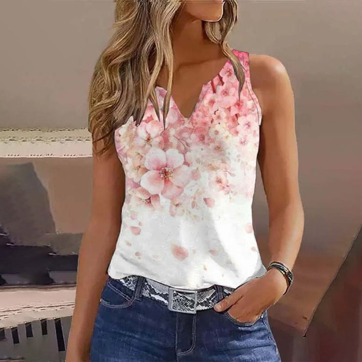 Sweet sleeveless print top