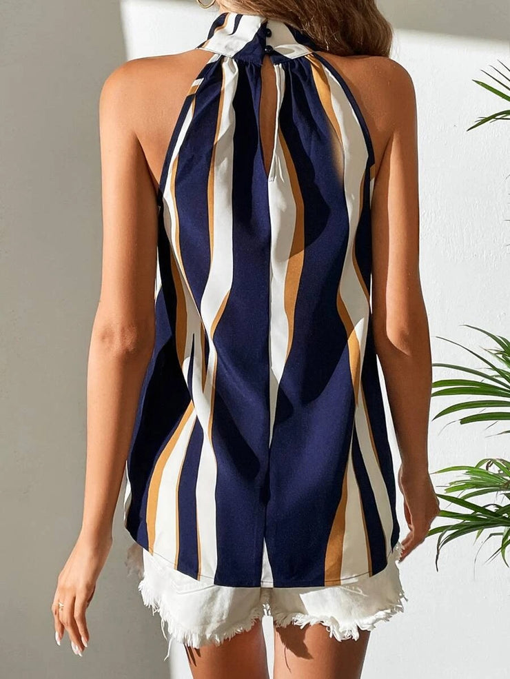 Navy blue sleeveless top