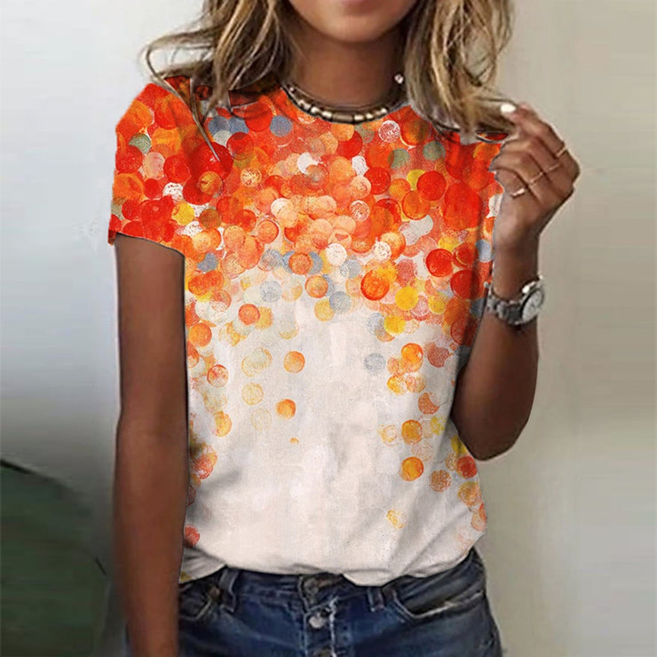 Orange crew neck top