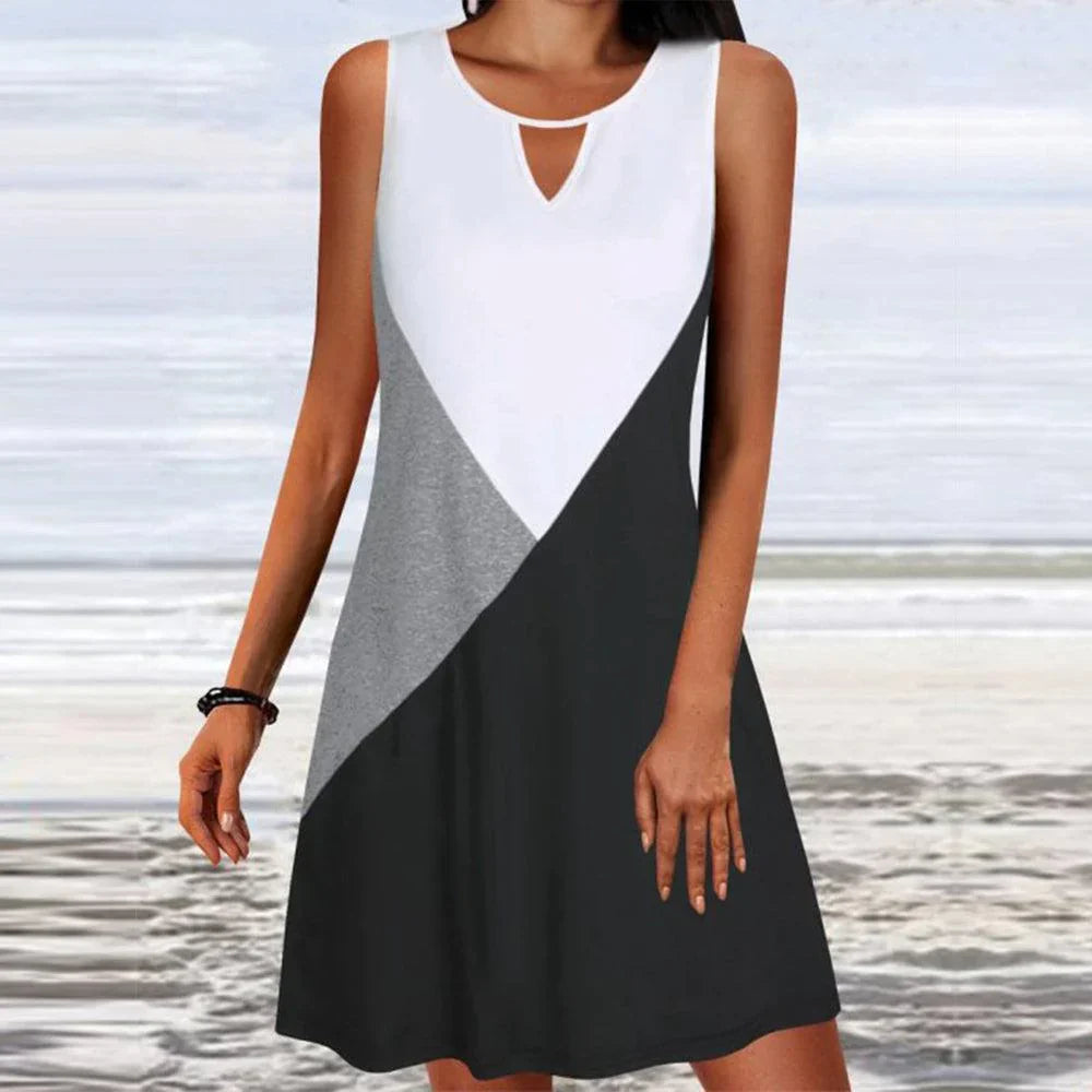 Contrast A-line dress