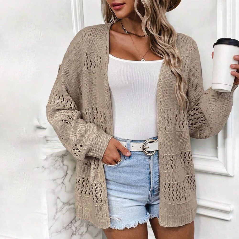 Stylish monochrome long sleeve cardigan