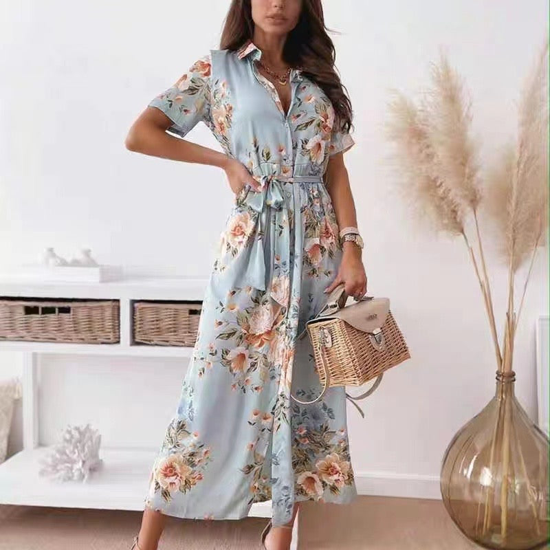 FloralBreeze midi wrap dress