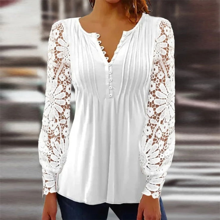 Elegant long sleeve monochrome top