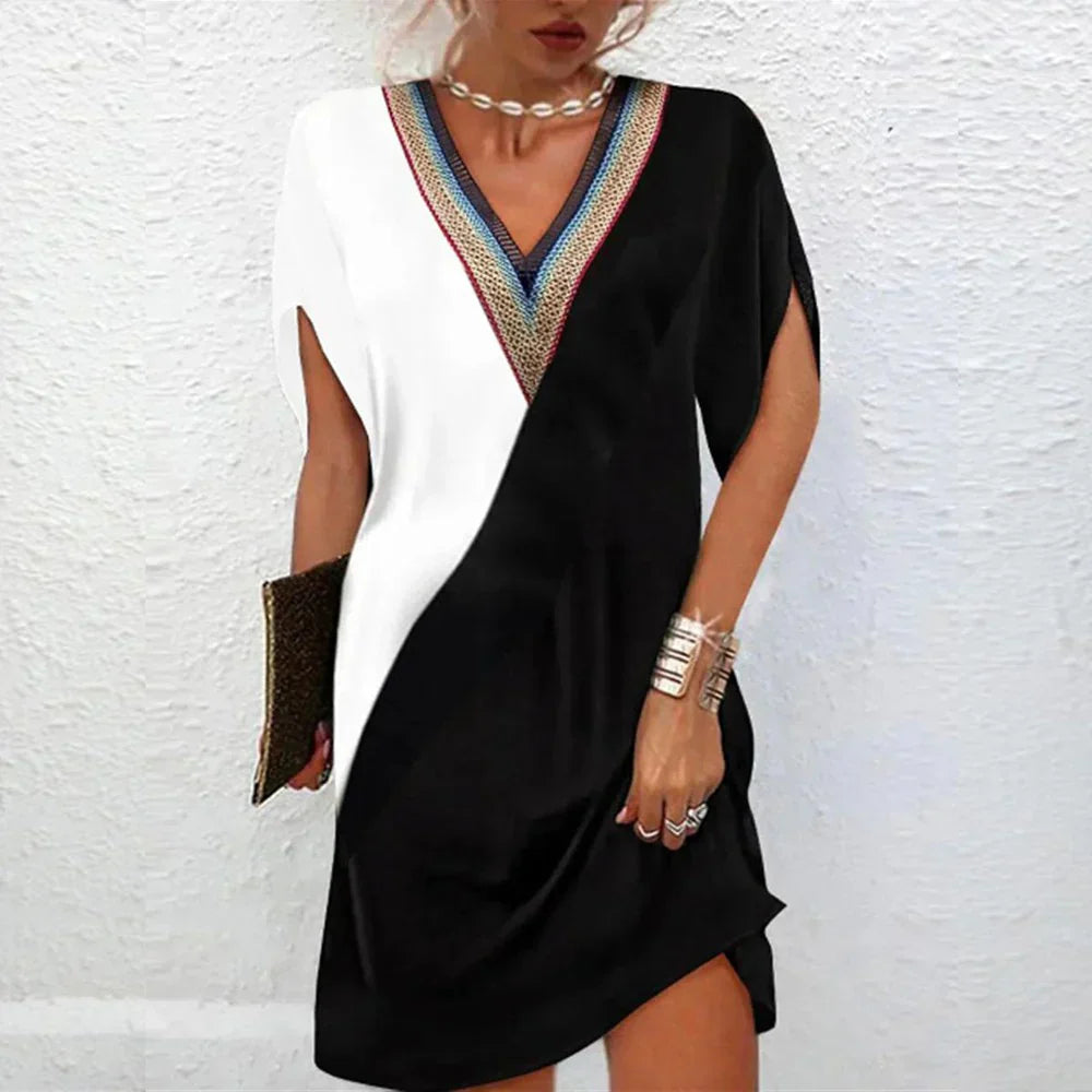 Contrast chic dress