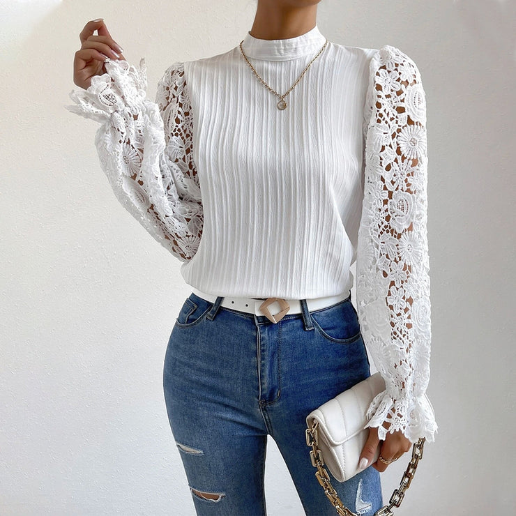 White long sleeve monochrome top