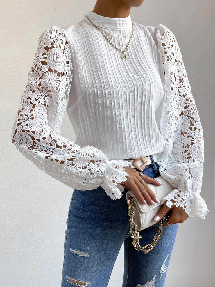 White long sleeve monochrome top