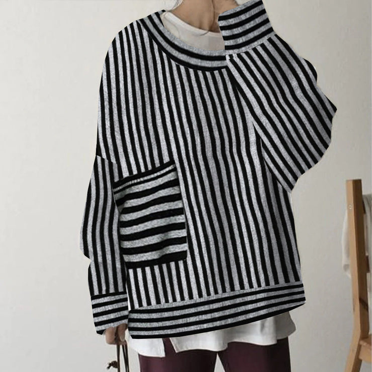 Comfortable striped crew neck top