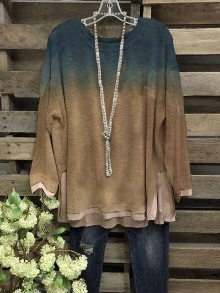 Ocean Blue Green Beach Sand Long Sleeve Top