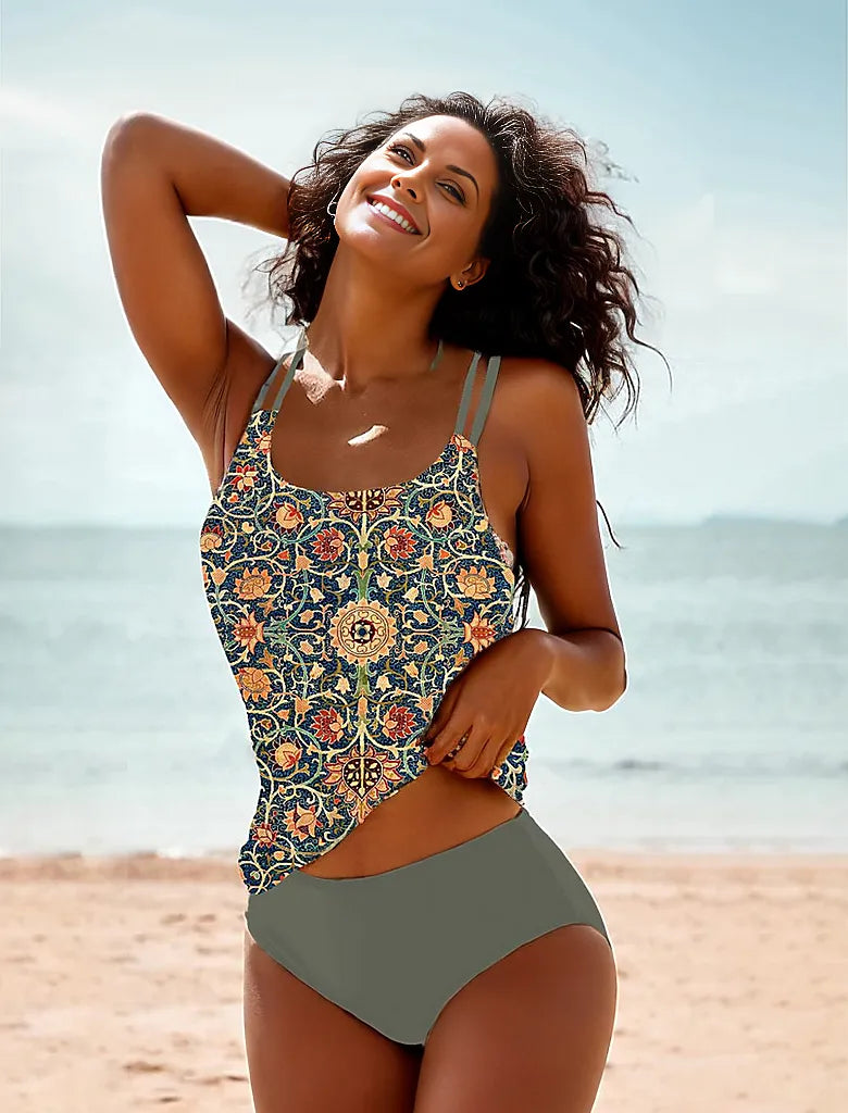 Glamorous sleeveless swimwear with print