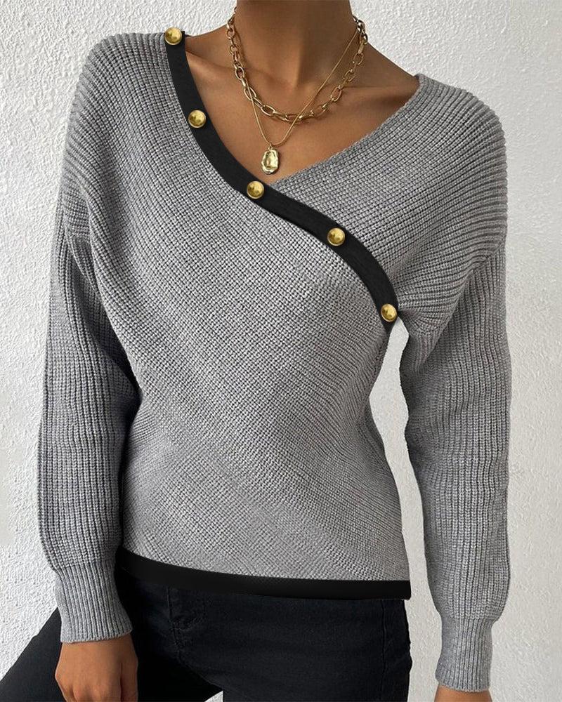 Distinctive long sleeve print sweater