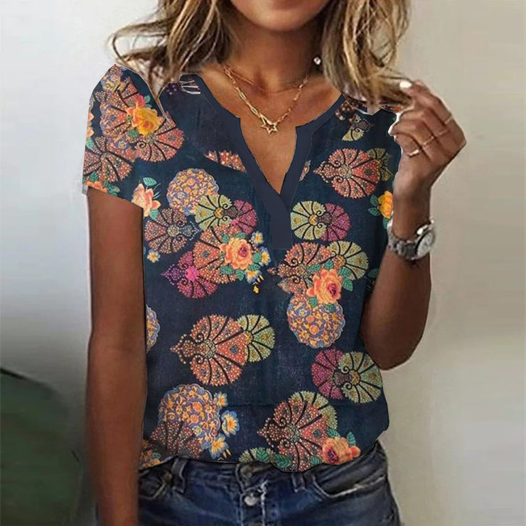 Trendy short sleeve print top