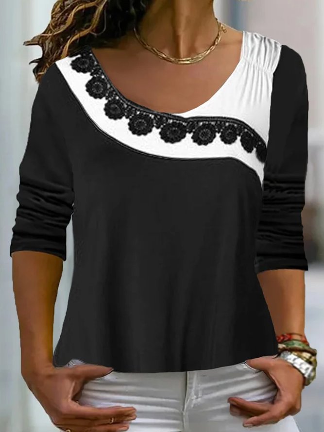 Black and white long sleeve top