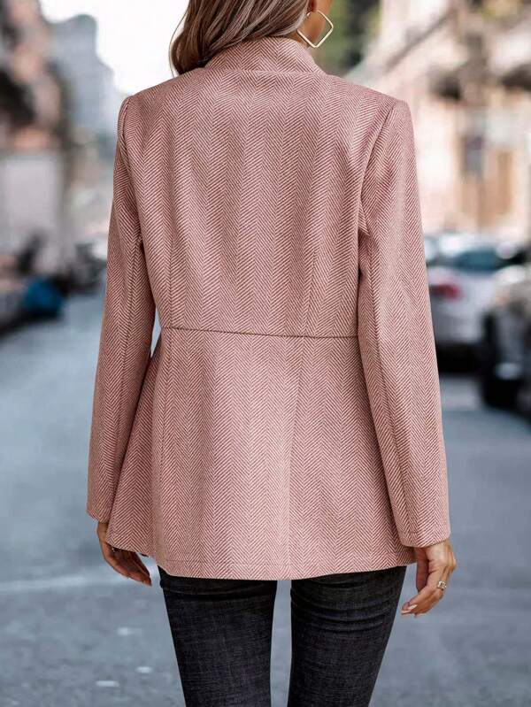 Modern pink monochrome blazer jacket with long sleeves