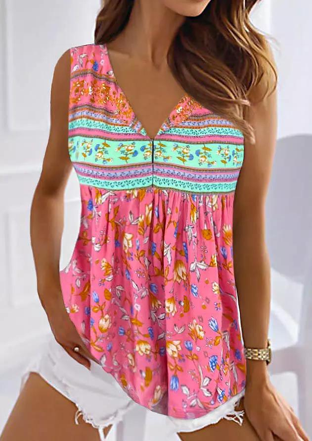 Cute tank top with pink print