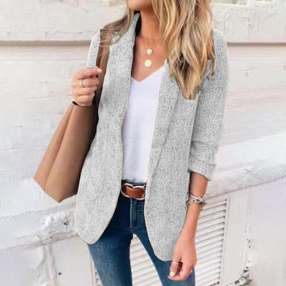 Unique grey monochrome long sleeve blazer jacket