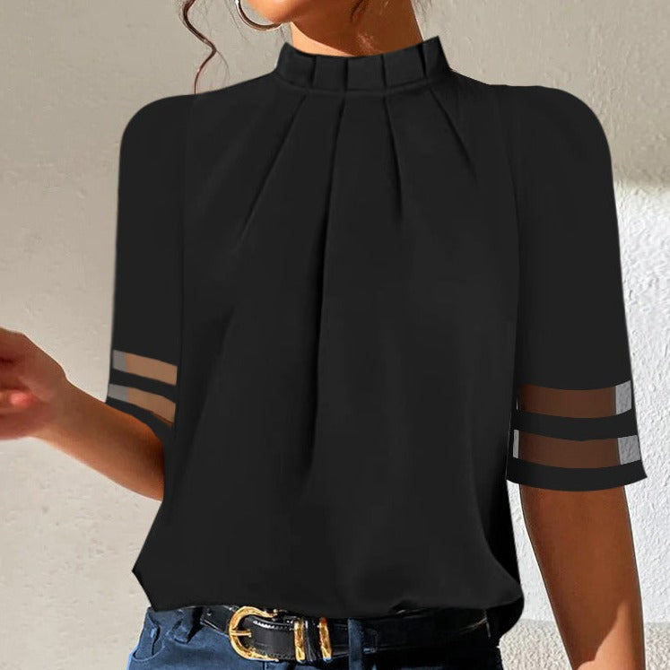 Cool black monochrome top with round neckline