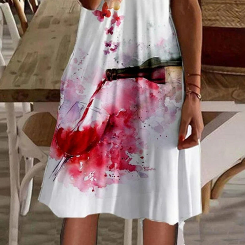 Stellar Essence Short Sleeve Knee-Length A-Line Resort Dress