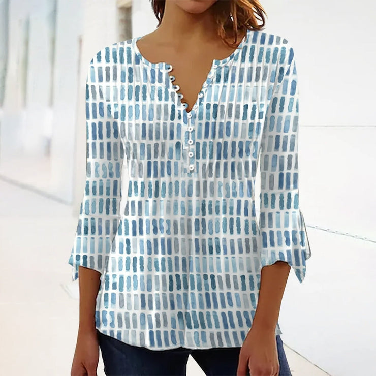 Watercolor Blue and White ? Sleeves Tunic Top